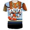Summer Cuphead Mugman 3D Print Kids T-Shirt Funny Girls Boys Children Tops Tees Unisex Breathable Cartoon O-Neck Short Sleeve.