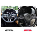 Carbon Fiber Steering Wheel Decoration Cover Frame Trim for Nissan Rogue Altima Sentra Kicks LEAF Versa Accessories.