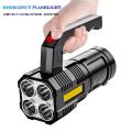 Waterproof Powerful 4 Gear 4-cell COB LED USB Rechargeable Flashlights Camping Searchlights Strong Torch Light. 