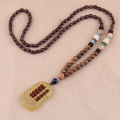Wholesale boho jewelry Men Vintage Nepal necklace Religion Tribal Wood Beads jewelry handmade long boho beaded necklace women.