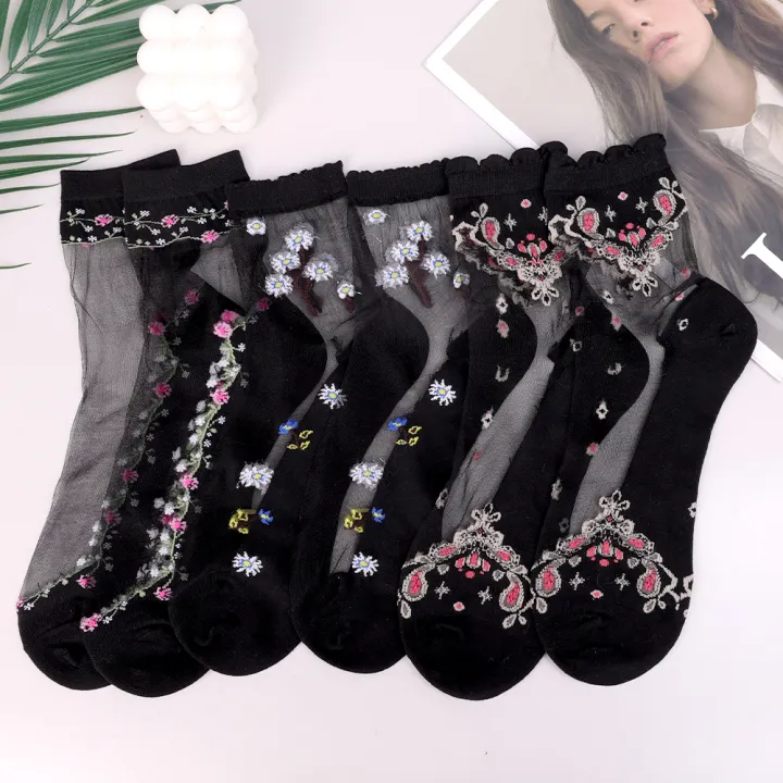 1/5%20Pairs%20Women's%20Crystal%20Cotton%20Ice%20Socks%20Summer%20Short%20Thin%20Glass%20Socks%20Cool%20Breathable%20Comfortable%20Flower%20Embroidered%20Socks%20-%20Image%207