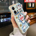 JIUMOO Case For vivo V25 5G V25 Pro 5G V25E X80 Lite S15 Pro 5G Case Cartoon Doraemon Pattern Shockproof Luxury Plating Phone Cases Square Edge Soft Silicone Case Full Cover Camera Lens Protection Shell. 