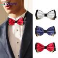 Suit Tie Metal Corner Double Layer Groom Bow Tie.