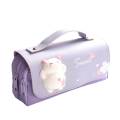 (New) cute cat depreion double-layer pencil bag portable girl kawaii tationery. 