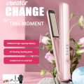 Ubeator Portable USB Rechargeable Cordless 2 In 1 Ceramic Hair Straightener and Curler 3D Floating Plate. 