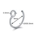 1Pc Stainless Steel Nose Ring Hoop Septum Rings C Clip Lip Ring Earring for Women Piercing Body Jewelry Non-Pierced. 