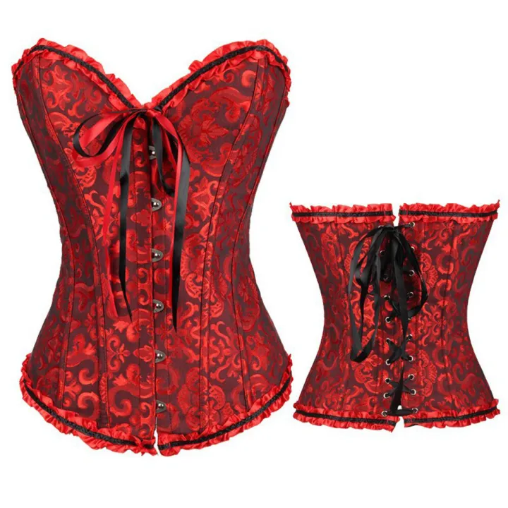 Women%20Lace%20Up%20Corset%20Boned%20Waist%20Zip%20Floral%20Women%20Tops%20Brocade%20Overbust%20Corset%20Female%20Slimming%20Clothing%20Shapewear%20Corset%20-%20Image%202