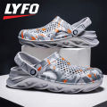 LYFO Men Sandals Breathable Lightweight Soft EVA mens Slippers Outdoor Fashion Male Garden Shoes Clogs Couple Beach Casual Shoes TRENDO. 