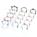 3PCS/Lot 18G Piercing Lip Ring Punk Style Stainless Steel Labret Clip Body Piercing Jewelry for Unisex.
