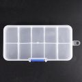 2X 10 Compartment Plastic Storage Box Transparent for Pearl Pin Jewelry Tools Small Accessories. 