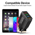 48W USB Charger 4 Ports Quick Charge 3.0 4.0 Universal Wall Mobile Phone Chargers Fast Charging For iPhone 12 X Xiaomi Tablet. 