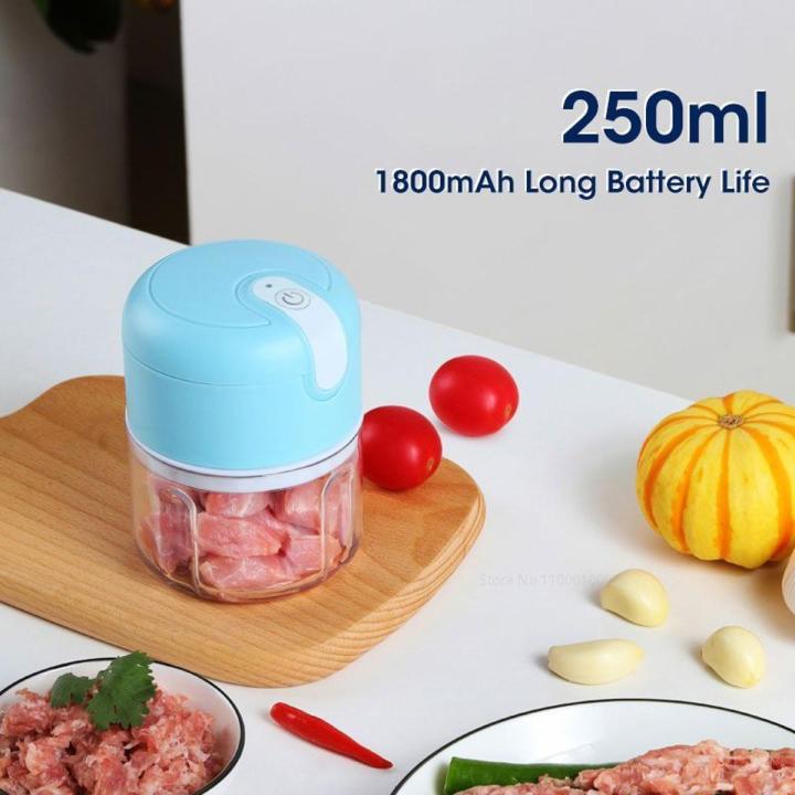 Mini USB Wireless Electric Garlic Masher Press Mincer Vegetable Chilli Meat Grinder Food Chopper Bawang Small Appliances