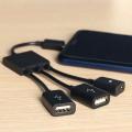 3 in 1 Micro USB HUB MALE TO FEMALE and Double USB 2.0 Host OTG Adapter Cable.