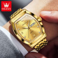 Olevs 5528 Stainless Steel Waterproof Casual Fashionable Classic Wrist Watch For Men- Golden. 