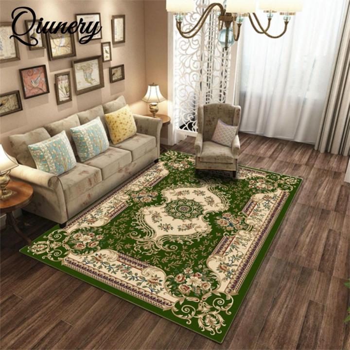Retro Luxury Carpet Mat Non-slip Printing Floor Rug for Living Room Coffee Table Room Bedroom Decor