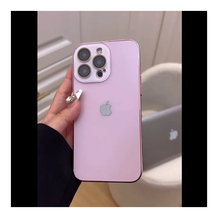 Premium%20Titanium%20Glass%20Pink%20Iphone%20Case%20Cover%20For%20Iphone%2011,12,13,14,15%20Pro%20&%20Pro%20Max%20Series%20-%20Image%202