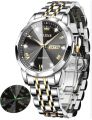 Inspired by upodate Inspired by Oli-vs 9931 New Business Qua_rtz Watch For Men Dual Calendar Luxury Diamond Dial Waterproof Stainless Steel Strap Men Wristwatch - ঘড়ি.
