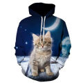 New Cute 3d Cat Hoodie Men's Women's Sweatshirt Harajuku Hooded Autumn Boys And Girls Animal White Streetwear Pullover. 