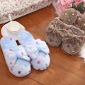 Winter Non-slip Bow Slippers Ladies Indoor Home Shoes. 