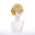 [Xi Xu] Saw Man Electric Cosplay Anime Wig Gold Reverse Curling Cos Short Hair. 
