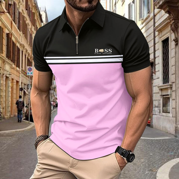 Spring%20Summer%20Autumn%20New%20Men's%20Short-sleeved%20Polo%20Shirt%20Sports%20Fitness%20Fashion%20Color%20Contrast%20Zipper%20High%20Quality%20Polo%20Shirt%20-%20Image%206