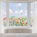 Flowers Branch Window Sticker Self-adhesive Vinyl Wall Stickers Removable Glass Art Decals. 