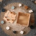 Baby Montessori Toy Geometric Shape Silicone Blocks Wooden Box Shape Matching Stacking Toddler Toys Puzzle Early Education Toy.