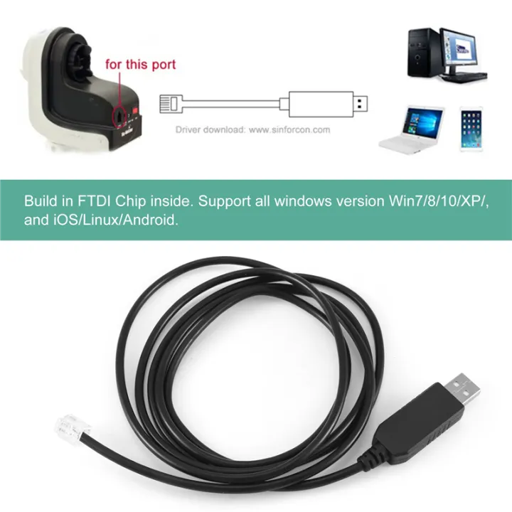 USB%20To%20Rj11%20Rj12%206P4C%20Adapter%20Serial%20Control%20Cable%20EQMOD%20Cable,1.8M%20-%20Image%203