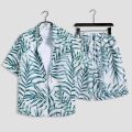 Printed Shirt Hainan Island Clothing Beachwear Sanya Xiaowei Style Thailand Travel Men and Women Couple Summer Thin Suit Fashion. 