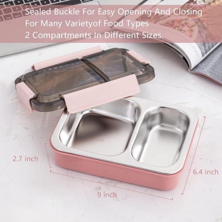 Leak-Proof Insulated Stainless Steel Lunch-Tiffin Box With 2 Compartments - Suitable For Office- School- And Travel