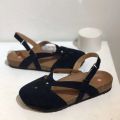 Foreign trade amazon wish2020 fashion 43 summer simple and generous ladies rear cutout flat sandals.