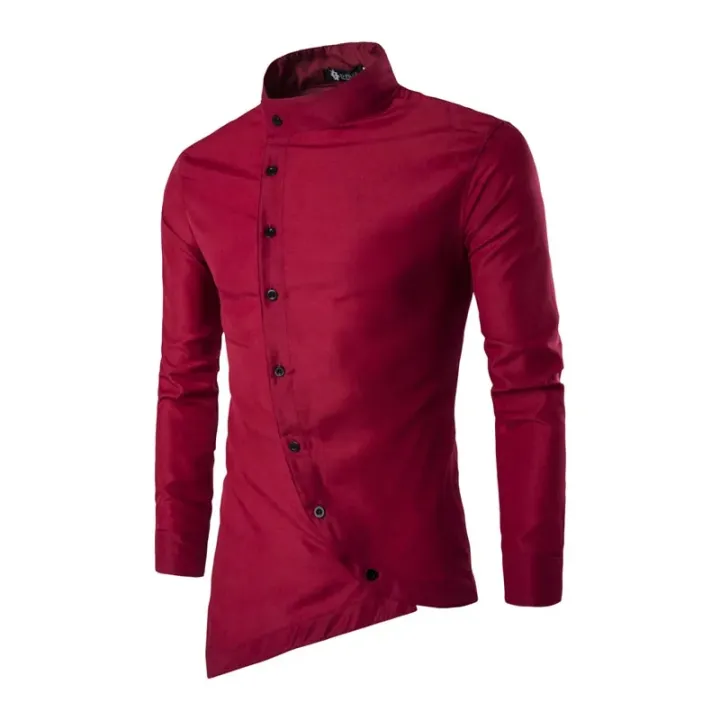 Mens%20Dress%20Shirts%20Vintage%20Clothes%20Personality%20Oblique%20Button%20Irregular%20Long%20Sleeve%20Business%20Shirt%20Male%20Casual%20Slim%20Blusas%20Tops%20-%20Image%203