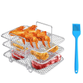 Air Fryer Rack 304 Stainless Steel Multi-Layer Dehydrator Rack Toast Rack Parts Accessories for Ninja Dual Air Fryer. 