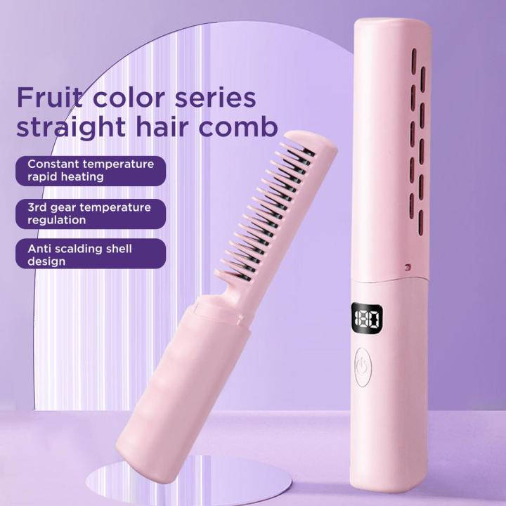 In Lazy Straightener Hair Hot Comb Portable Mini USB