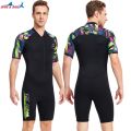 Men's Wetsuits 1.5/mm Neoprene 0.5mm Lycra Front Zip Long Sleeve Shorty Dive Skin Snorkeling, Surfing,Canoeing, Swimming.