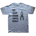 Eat Sleep Design Repeat Funny Architect Architecture T Shirts Streetwear Short Sleeve O-Neck Harajuku T-shirt Men. 