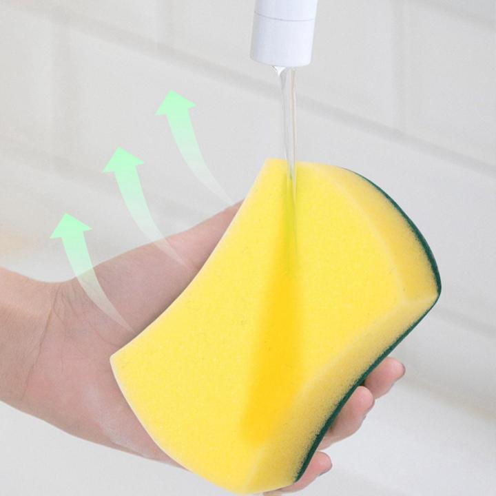150Pcs Multi-Purpose Double-Faced Sponge Scouring Pads Dish Washing Scrub Sponge Stains Removing Cleaning Scrubber Brush