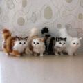 Realistic Mini Plush Cat Cute Faux Fur Kids Doll Toy Kitten Model Gift Ornament.