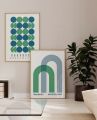 Modern Abstract Scandinavian Lines Green Canvas Art Paintings BAUHAUS Geometric Poster Matisse Wall Art and Boho Art Home Decor.