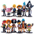 6pcs/set One Piece Anime Set Luffy Chopper Sanji Zoro Brook Q Ver. 26th Generation Figurine Toys PVC Action Model Doll Kids Gift.