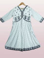Stitched China Linen Fabric Embroidery Work Screen Print Long Gown Gol Jama for Women. 