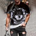 Couple Wolf Print T-Shirt Men's 3D T-Shirt Drop Ship Top Tee Short Sleeve Camiseta Round Neck T-Shirt Fashion Casual Brand 6XL.