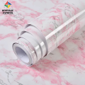 Removable Furniture Sticker Paper - 4x2 Feet -  Self Adhesive Vinyl Wallpaper Living Room Kitchen Cabinet Furniture Stickers PVC Waterproof Marble Contact Paper (Color : Marble Light Pink ). 
