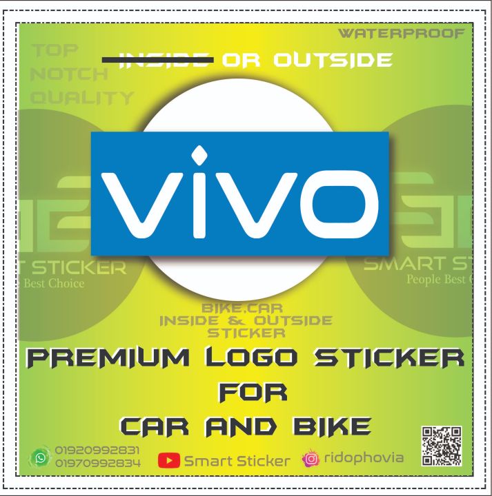 vivo logo sticker for bike and car