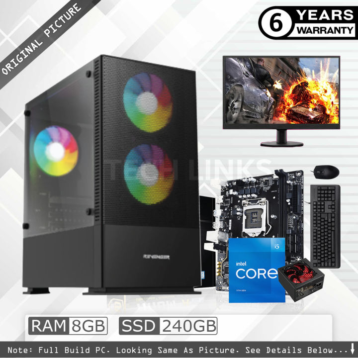 Intel 7Th Gen Core I5 Gaming Pc With 19" Monitor - Complete Gaming Setup For Immersive Gameplay