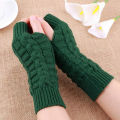 1 Pair Fashion Women Faux Rabbit Fur Hand Wrist Crochet Knitted Fingerless Gloves. 