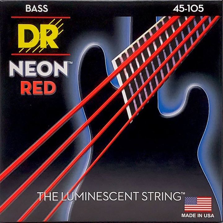 DR Strings Hi-Def NEON Red Coated Lite Acoustic Guitar Strings (10-48)
