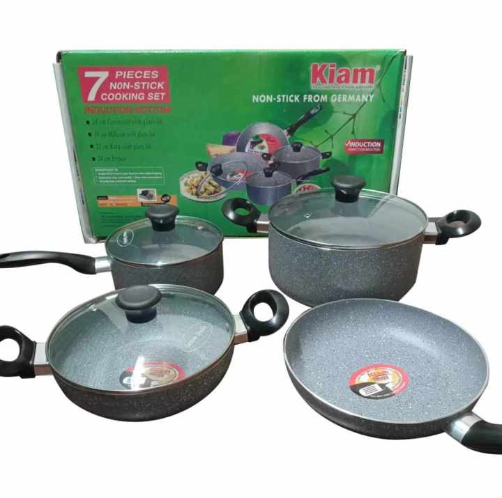 Kiam Marble Coated 7 Pcs Cookware Set Ib Induction Bottom Daraz Bd