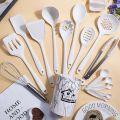 Pink 18Pcs Food Grade Silicone Kitchen Cookware Utensils Turner Spatula Measuring Spoon Practical Cooking Tool Kitchenware Set.