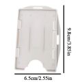 Practical Hard PLastic Badge Work ID Card Holder Protector Cover Case Double Sided ID Card Transparent White Box Card Holder.